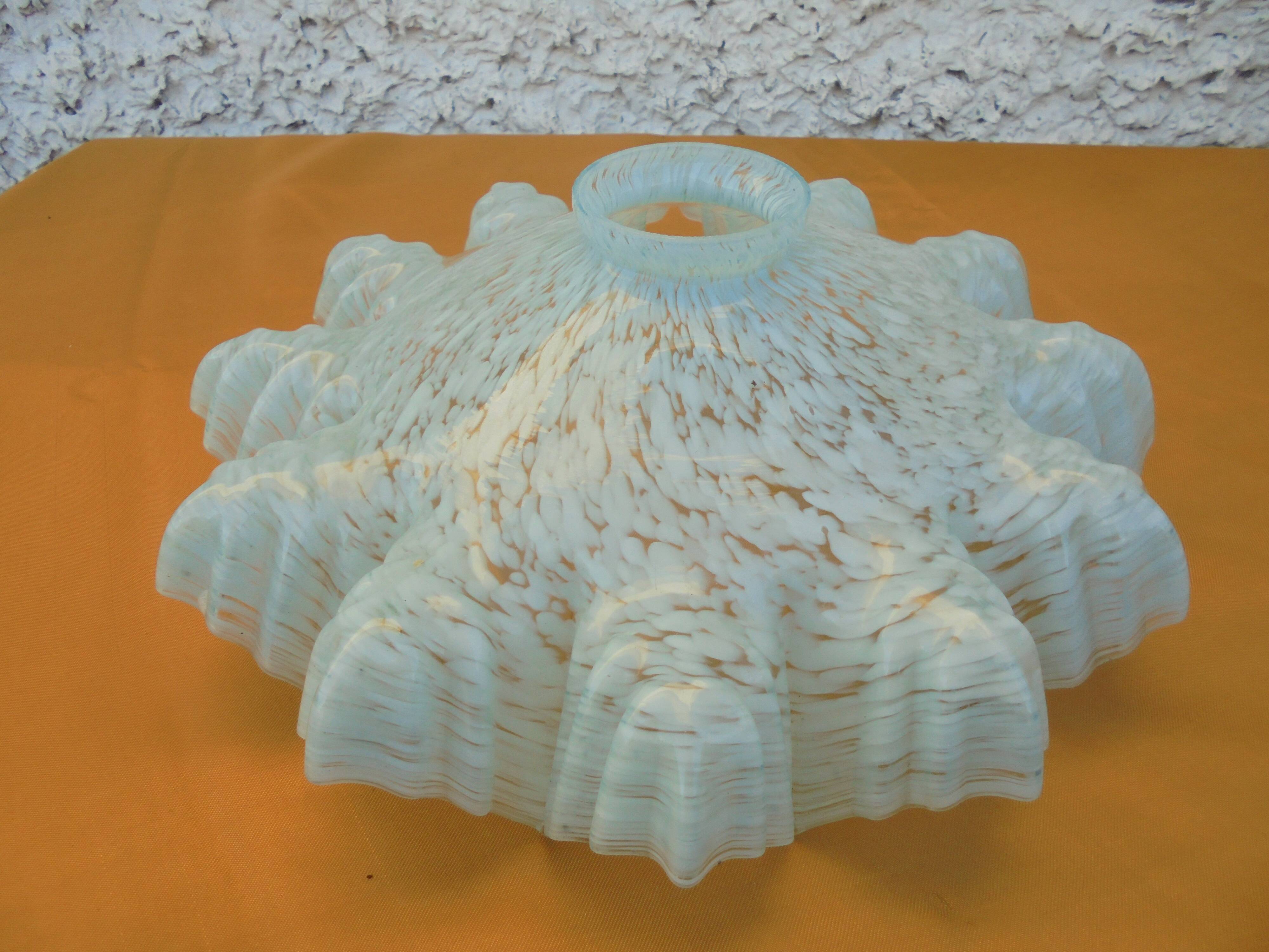 Clichy blue speckled opaline lampshade