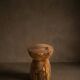 Arlo side table stool in hand-carved solid recycled teak