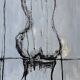 Signed oil on canvas painting of a female portrait "back study in Indian ink"