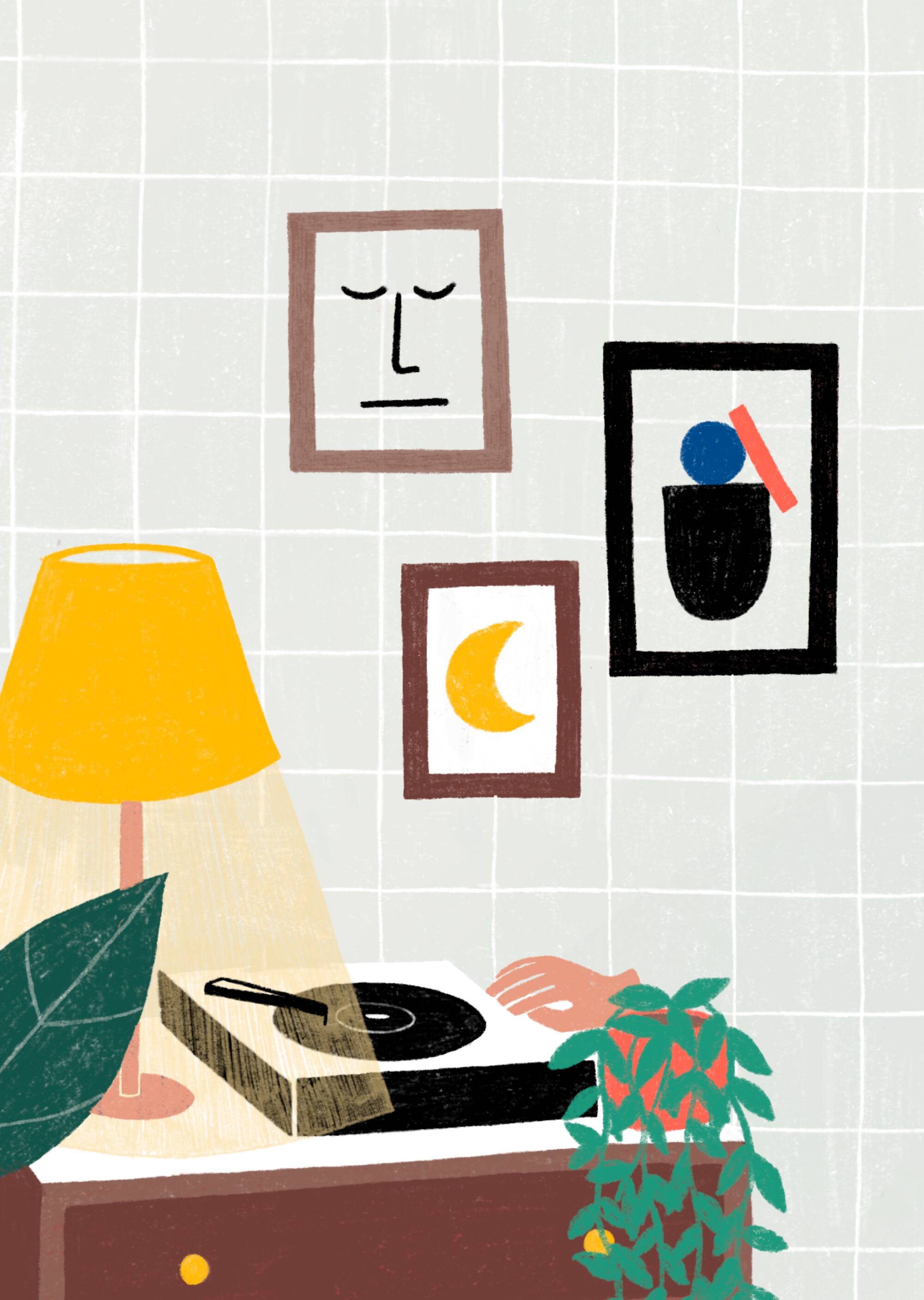 The living room - a4 illustration