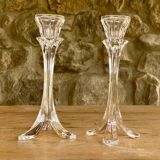 Paire de chandeliers en cristal d'Arques « Bandol » de Longchamp