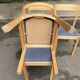 4 Scandinavian chairs in solid wood and blue fabric