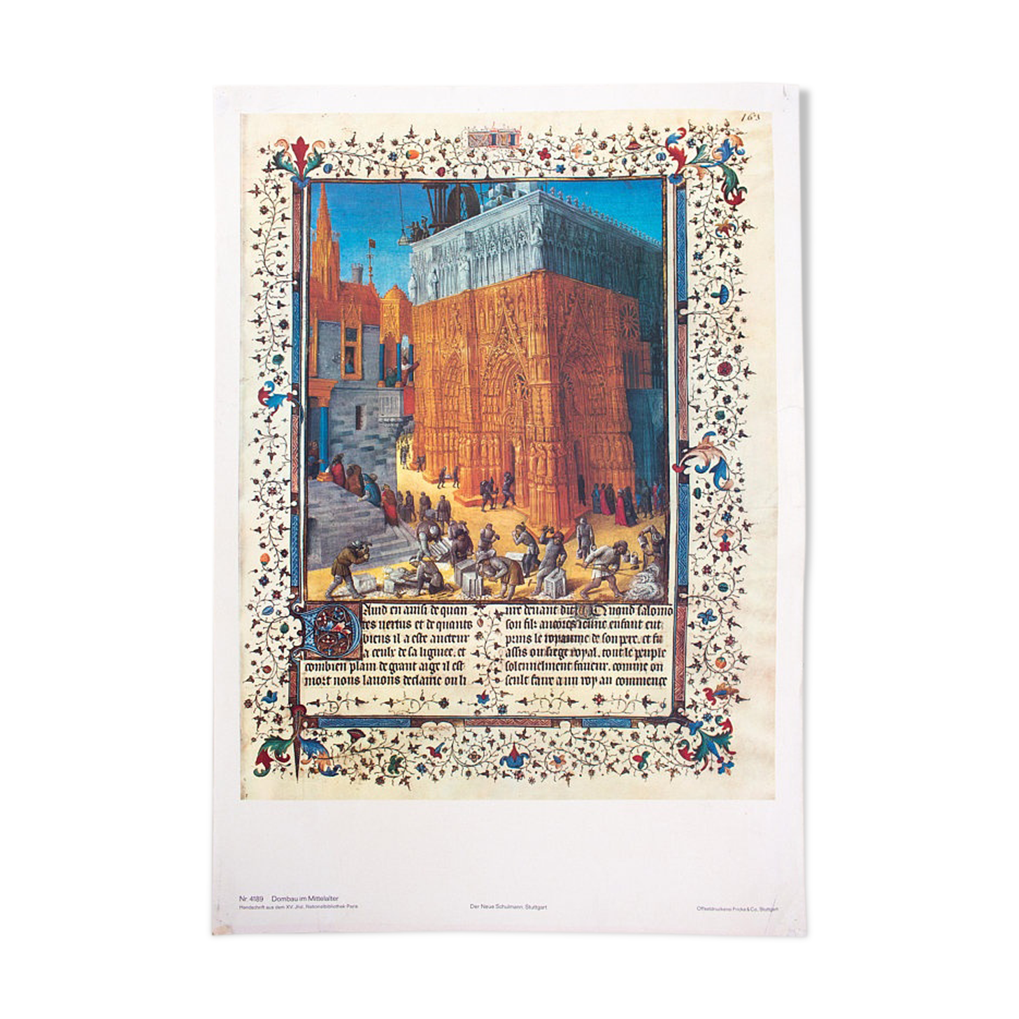 Affiche construction de cathédrale, 1951