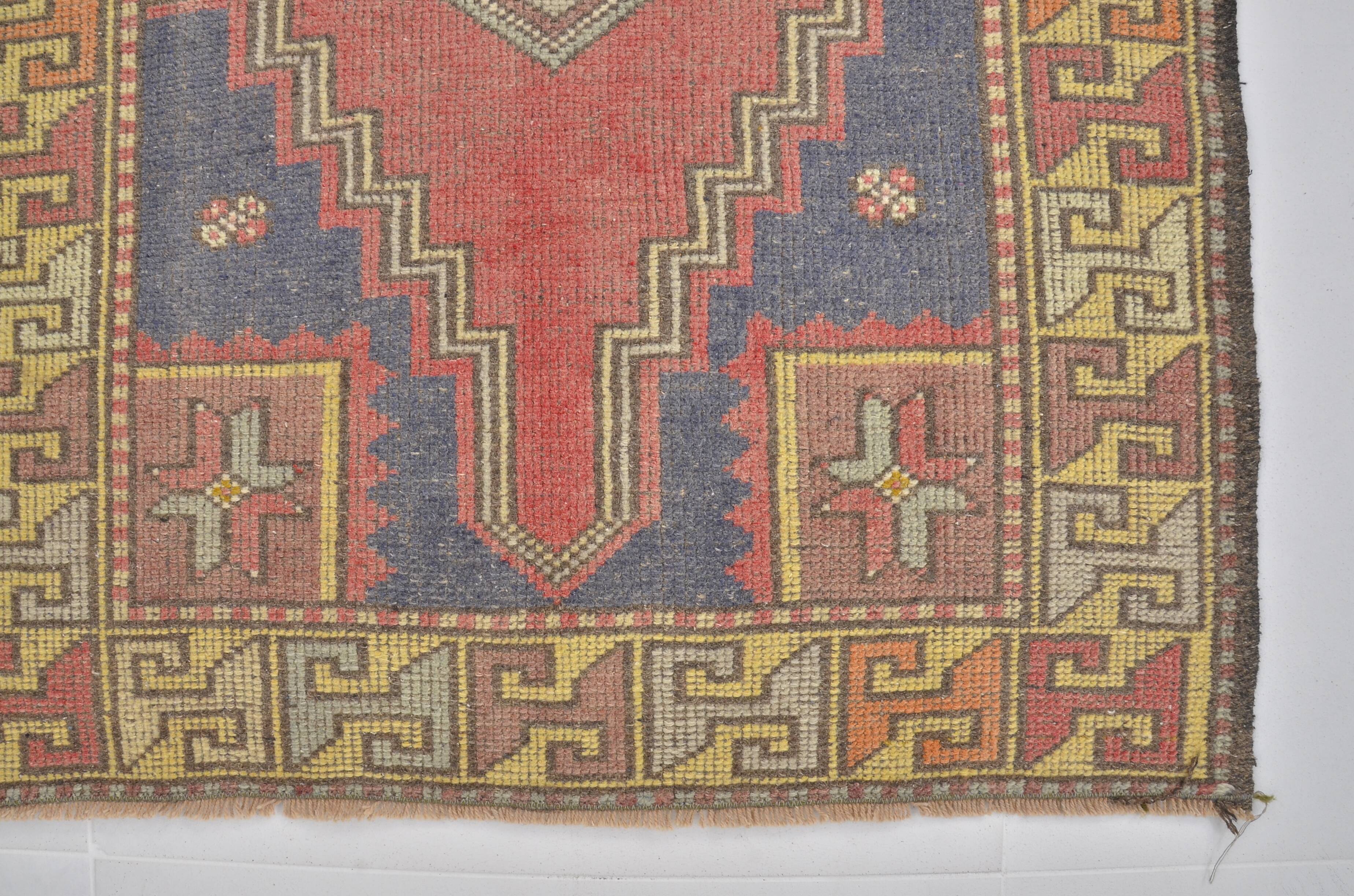 Tapis Oushak rouge et bleu sku 2451