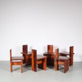 Chaises de salle à manger style Dominique Zimbaca, France, 1960