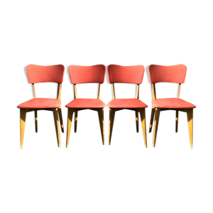 4 chaises vintage à pieds compas