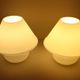 Set of 2 mushroom lamps, opal glass, Glashütte Limburg, Germany, 1970s