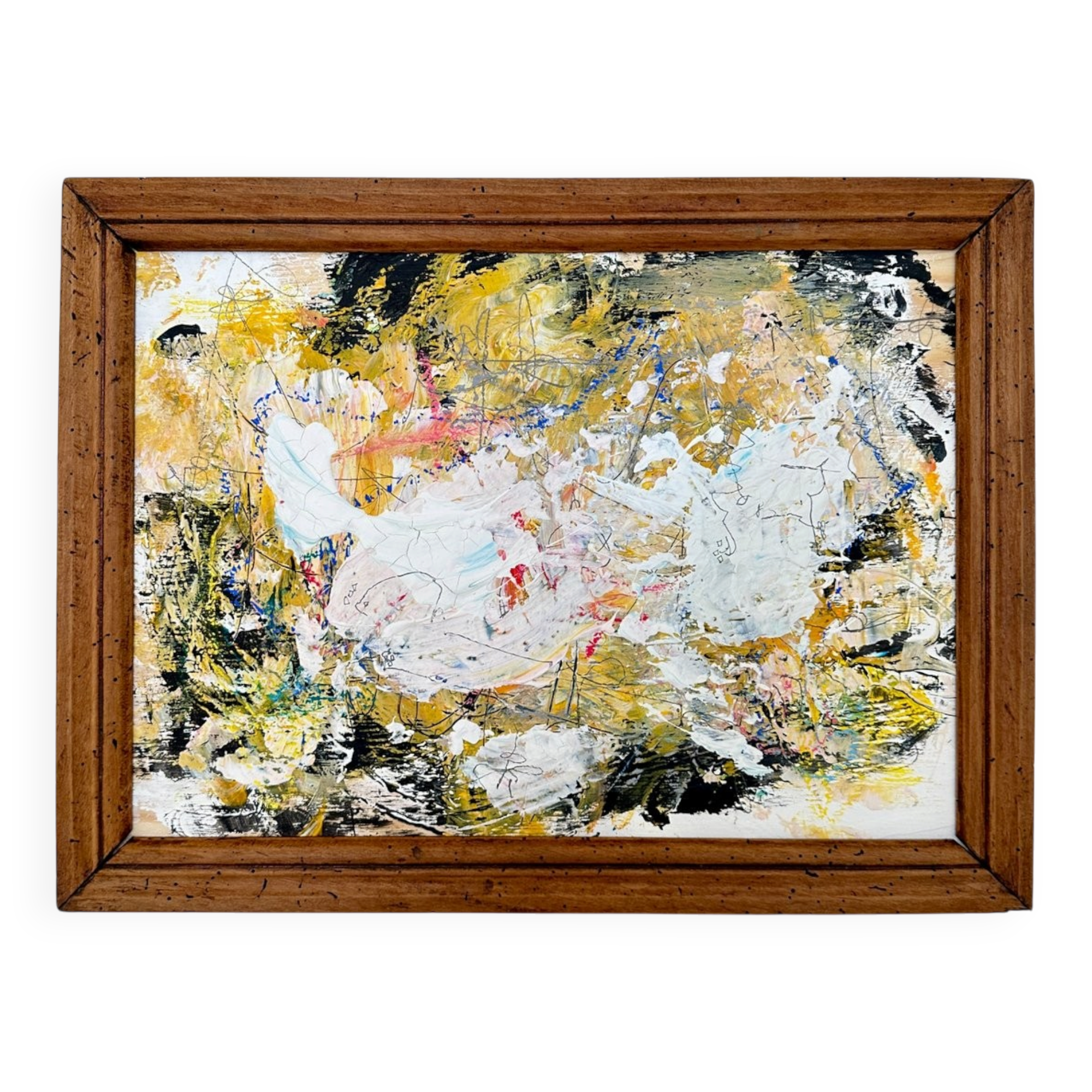 Felix Bachmann, Abstract Multicolored Composition, 2023, Mixed Media, Framed