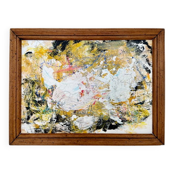 Felix Bachmann, Abstract Multicolored Composition, 2023, Mixed Media, Framed