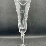 Set of 10 crystal champagne flutes from Sèvres, Niagara model from the 1950s.