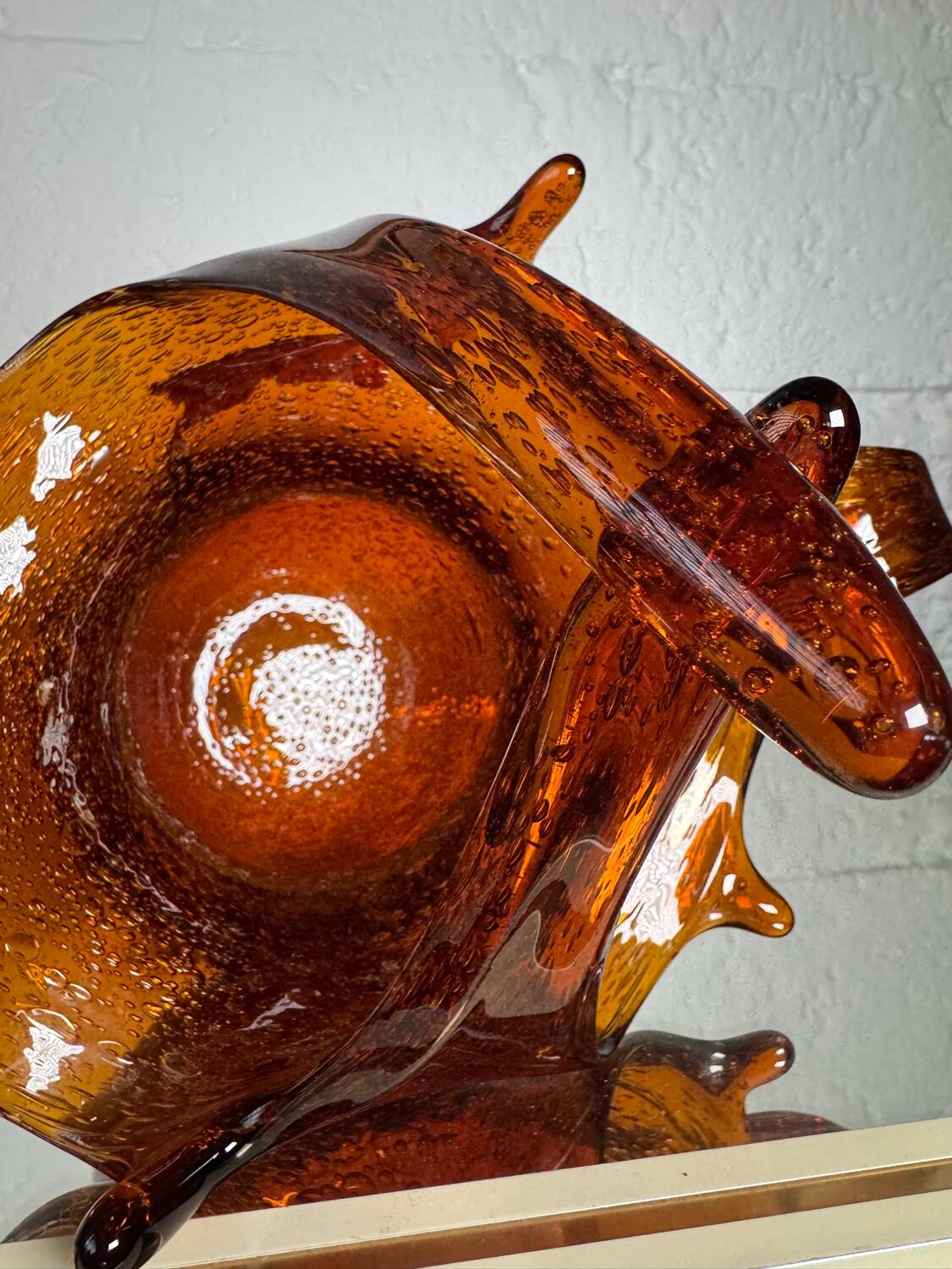 Amber blown glass empty pocket from the 60s