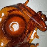 Amber blown glass empty pocket from the 60s
