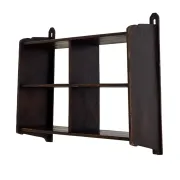 Vintage wooden wall shelve rack in oak brutalist minimalist design