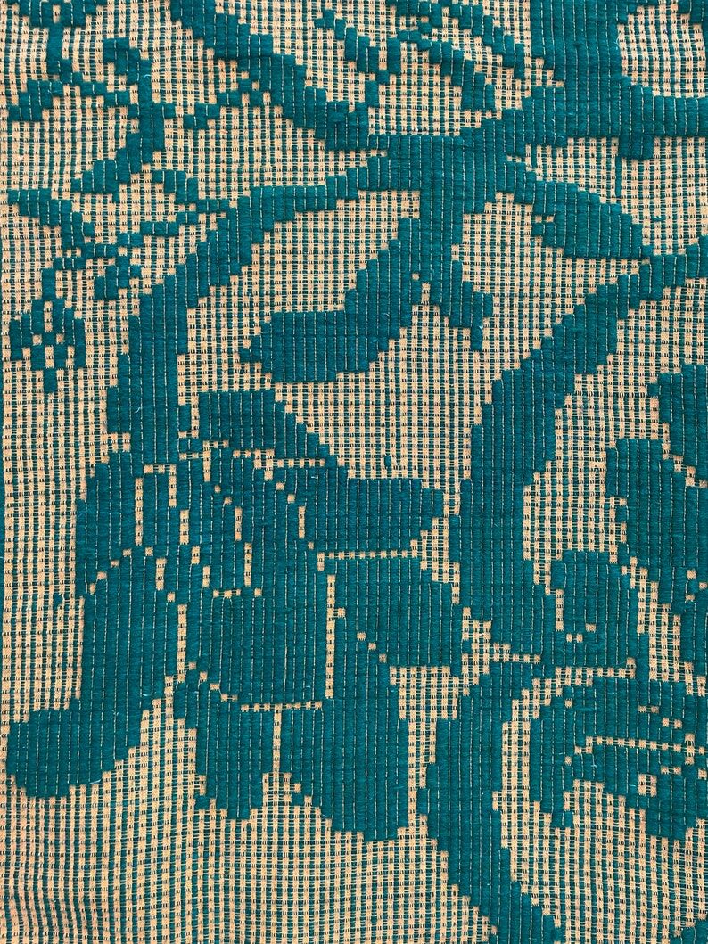 Romanian carpet green and yellow made by hand in wool