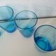 blue etched glass water/lemonade glass