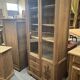 small oak display cabinet, 3 drawers