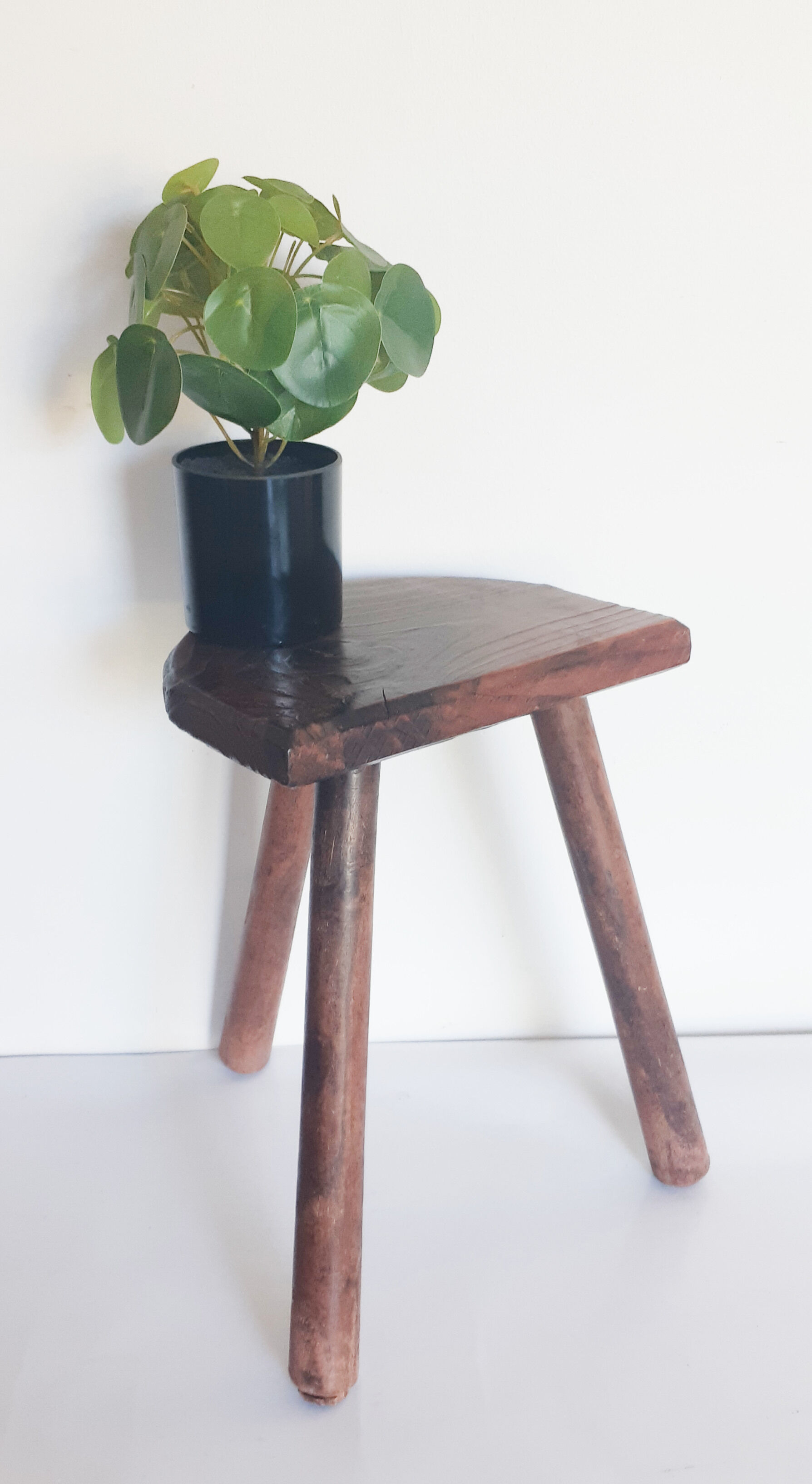 Farm stool 1/2 round vintage tripod