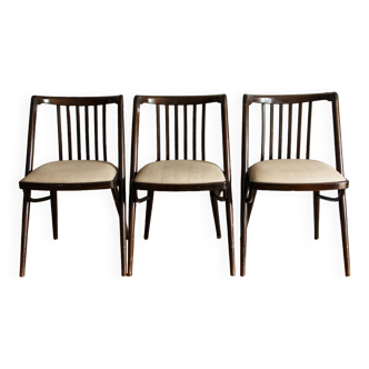 Set of 3 Thonet chairs, imitation leather