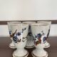 Set of 5 blue stoneware mazagrans "cherry blossom".