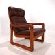 Fauteuil en cuir teck EMC, 1960