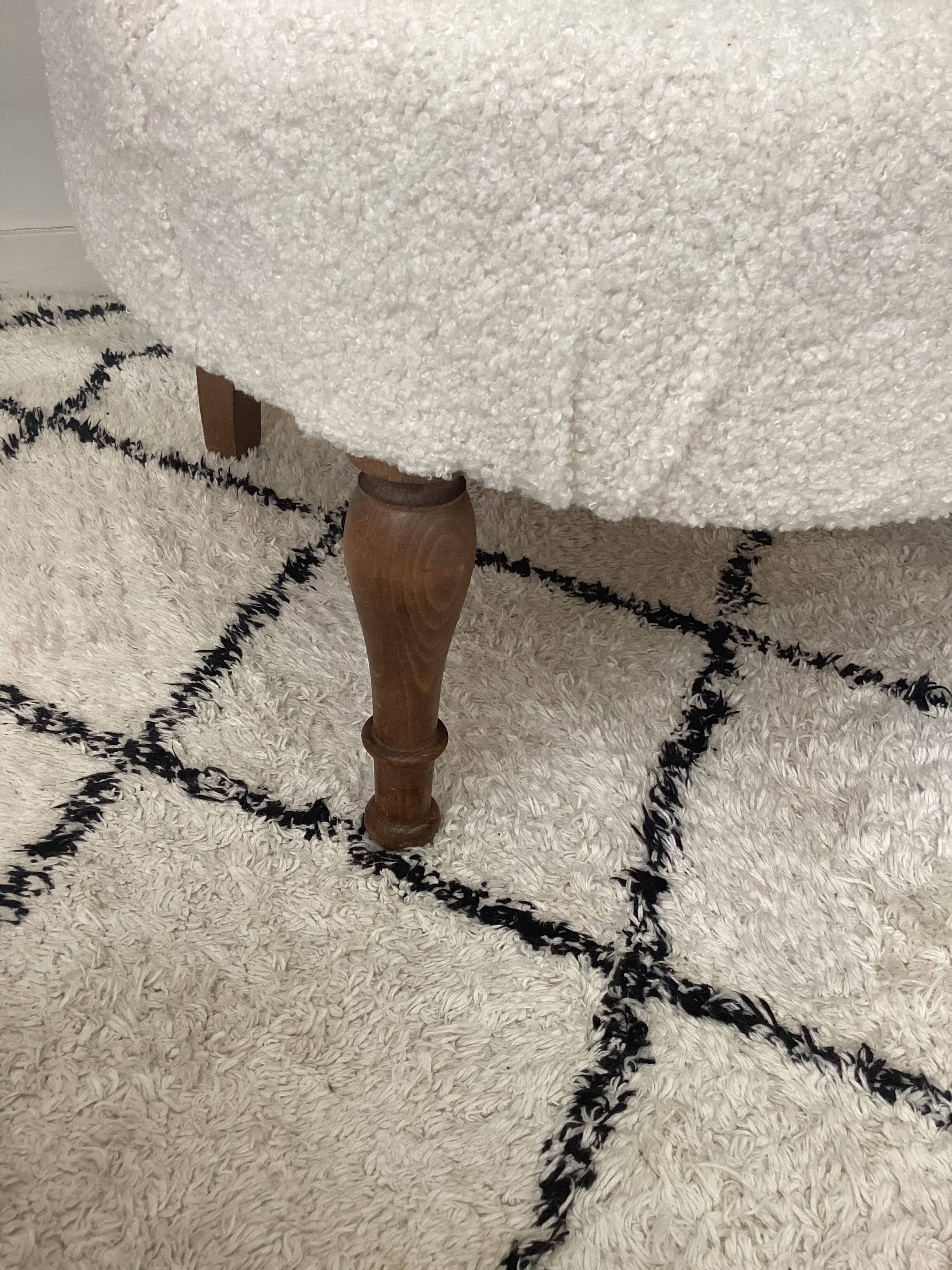 Fully restored toad chair with bouclette fabric