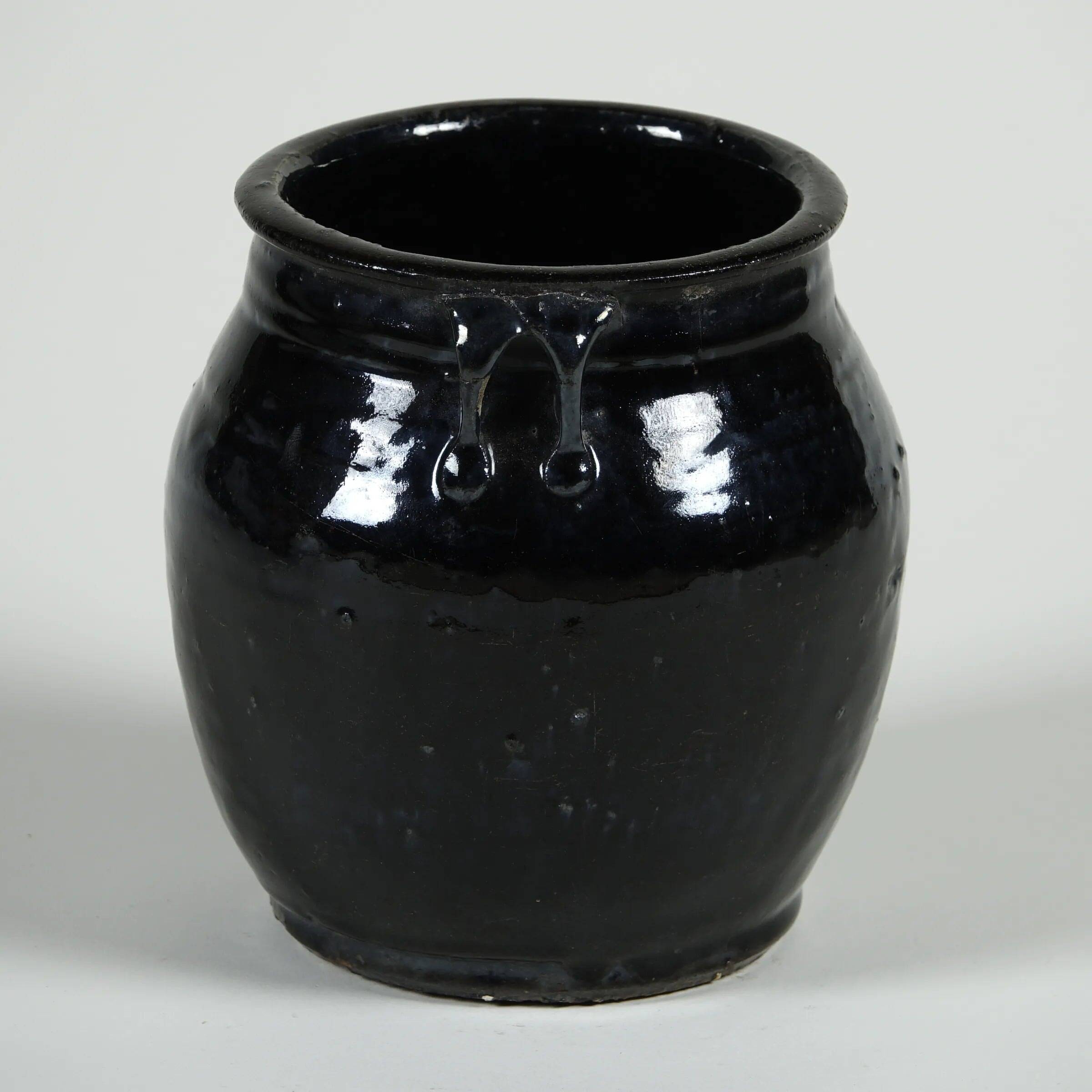 Hú - Pot à confit chinois émaillé noir n°7