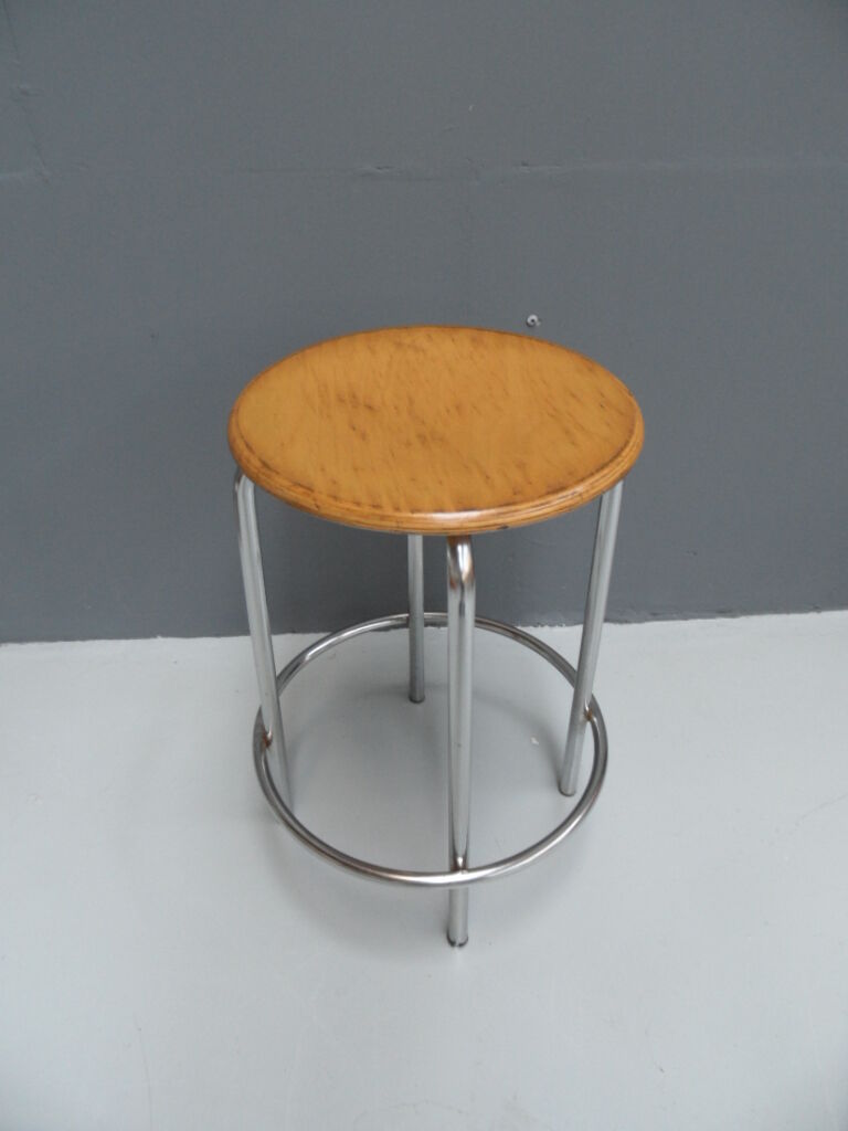 Industrial chrome stool