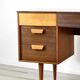 Midcentury Uniflex Walnut And Beech Concave Desk Designed By Gunther Hoffstead .