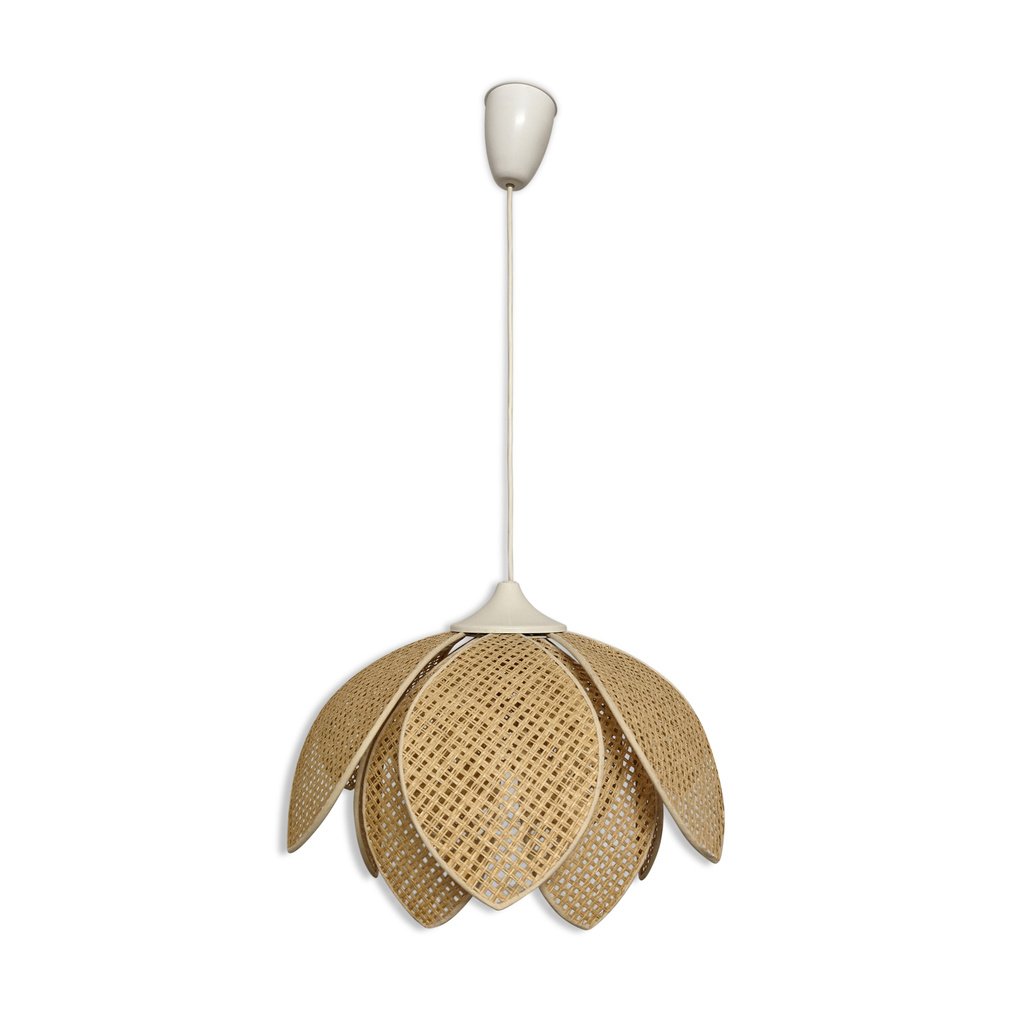 Rattan lotus flower suspension from the 60s/70s
