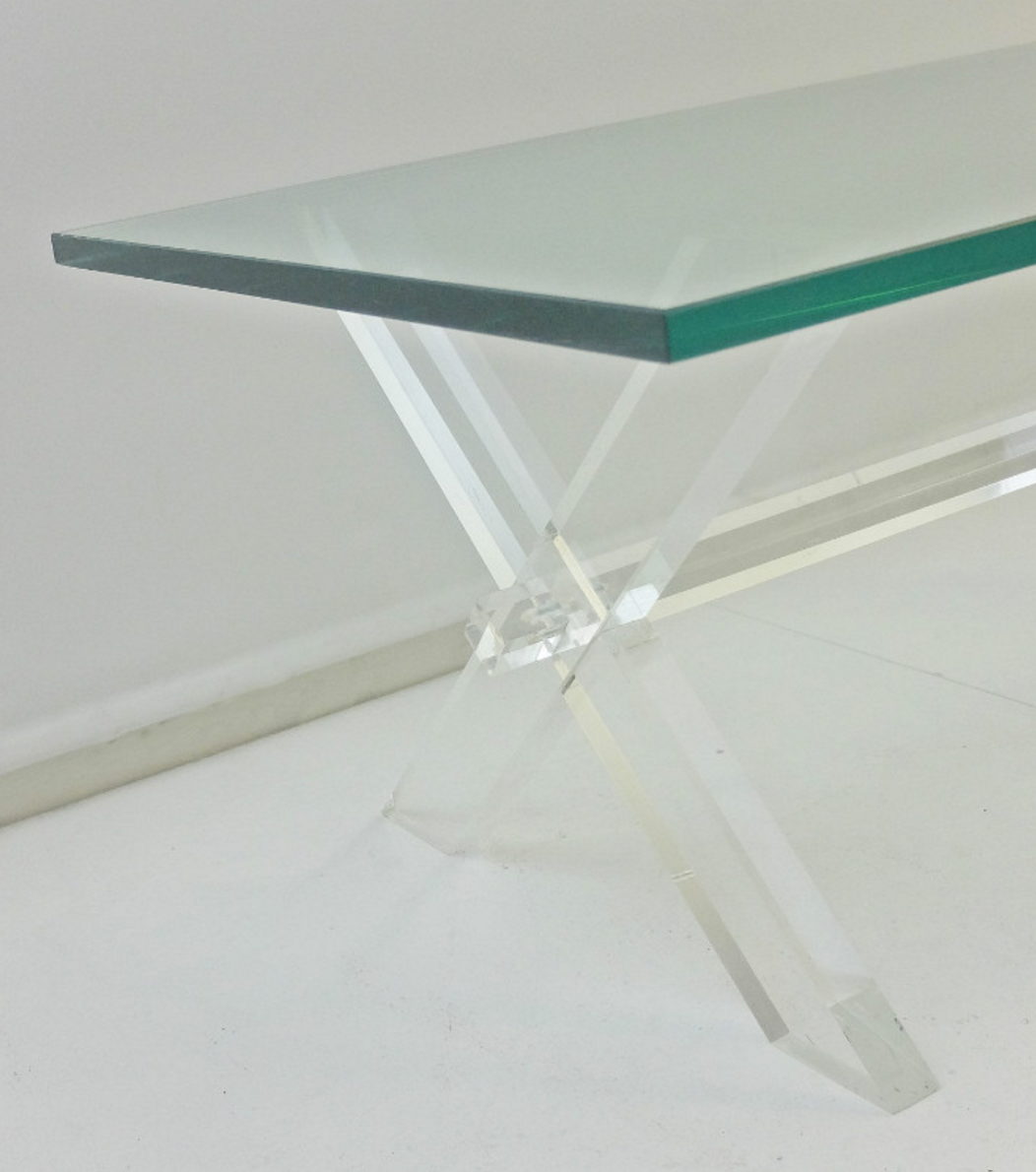 Table Plexiglas and glass Selency