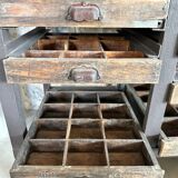 Antique printing furniture with drawers – wood & metal – industrial