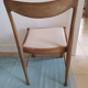 4 scandinavian beige white teak chairs