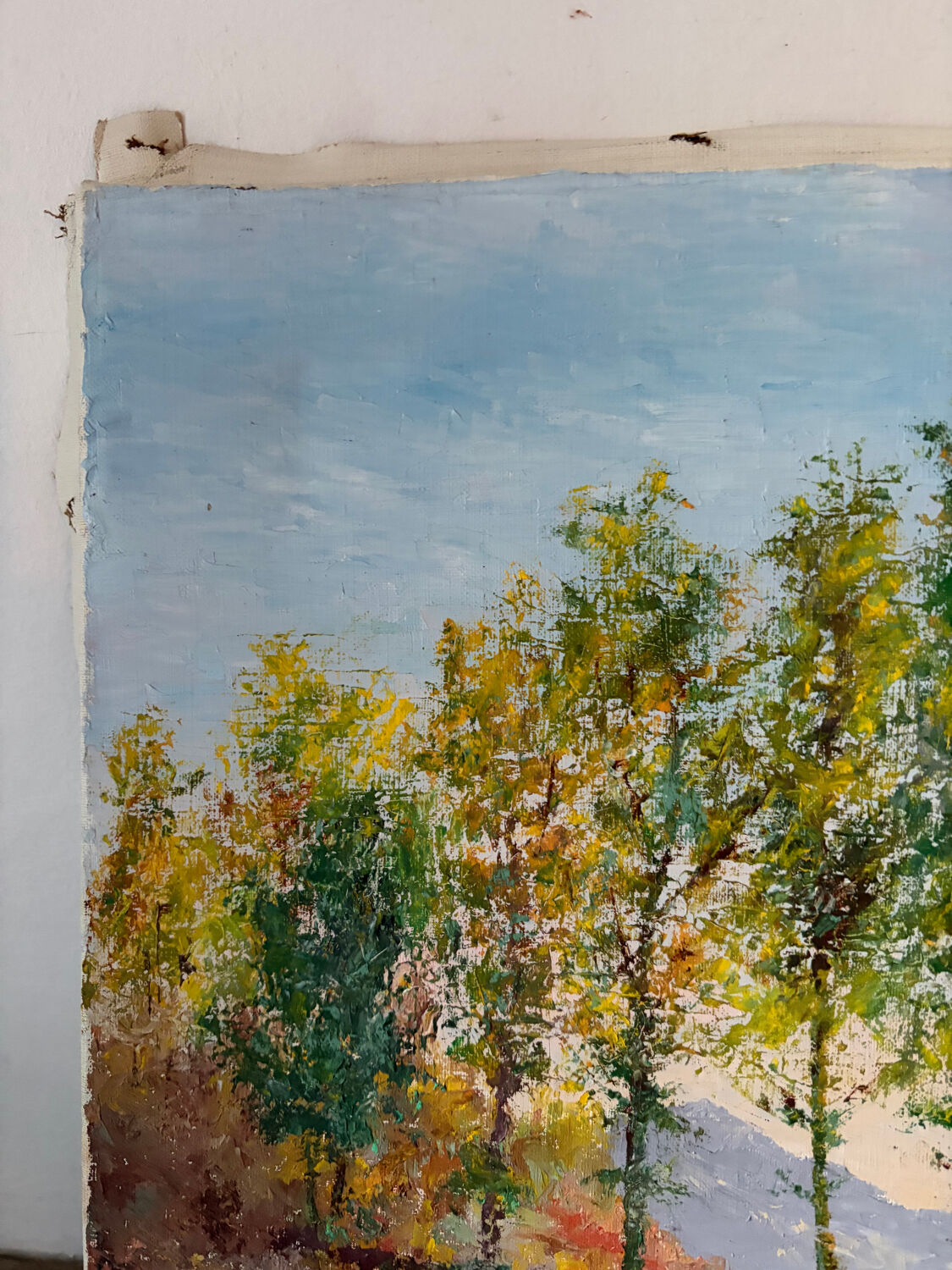 Wooded landscape, oil on canvas, signed