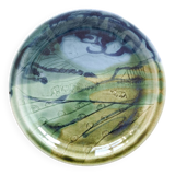 Decorative enamelled ceramic plate, 20th century