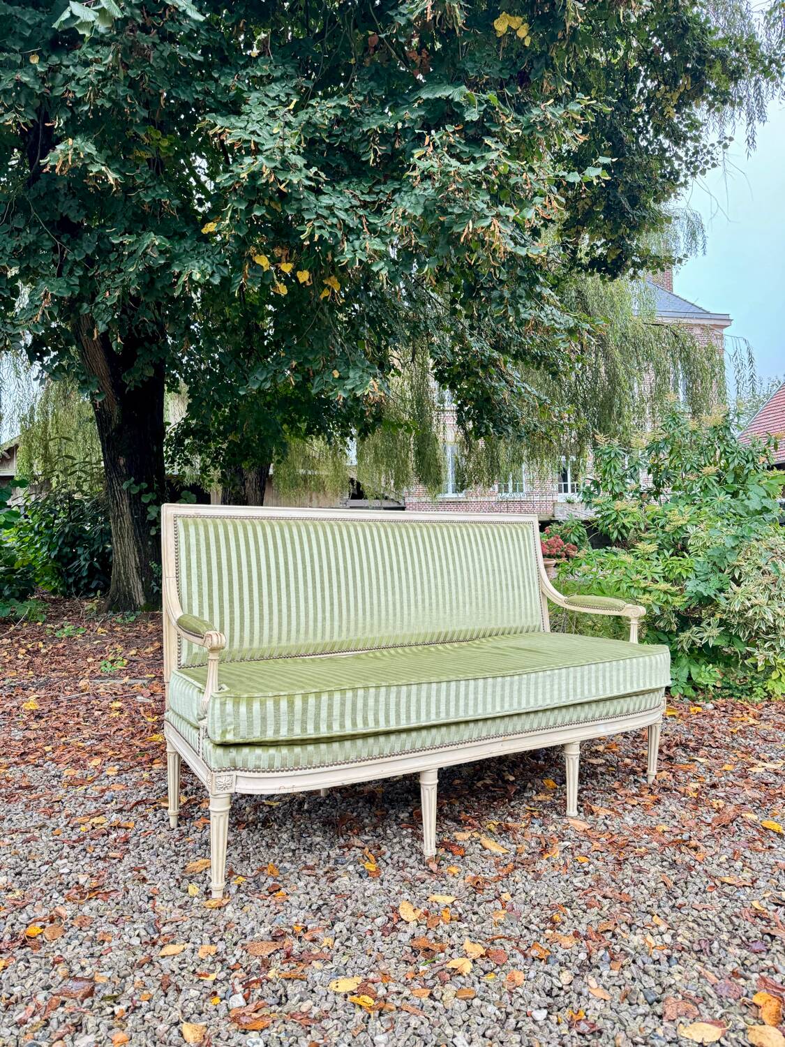 Louis XVI Period Lacquered Wood Bench, 18th Century