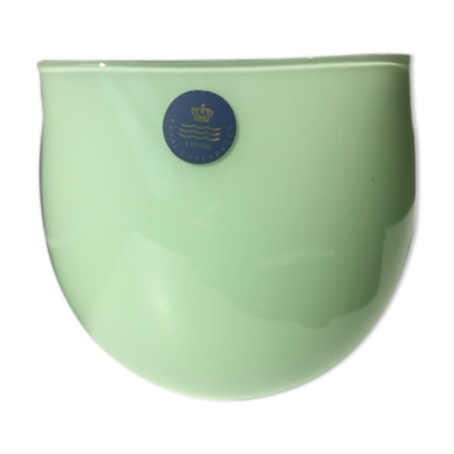 Danish green crystal vase Royal Copenhagen