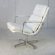 Armchair "Space Age"". Steel and imitation leather. Swivel. France, 70s