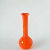 Pair of orange opaline vases, design, 1970