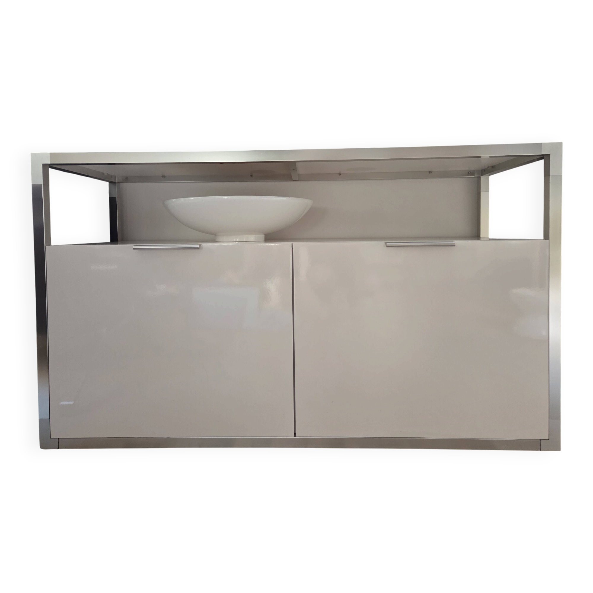 White base buffet with 2 doors - Ligne Roset – Dedicato model by Didier Gomez