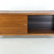 Teak sideboard with glass legs, France - 1990s