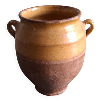 Grease pot, glazed earthenware confit pot