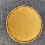 Golden yellow velvet pouf