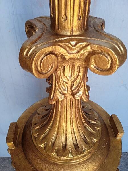 90cm lamp carved gilded wood Louis XVI style