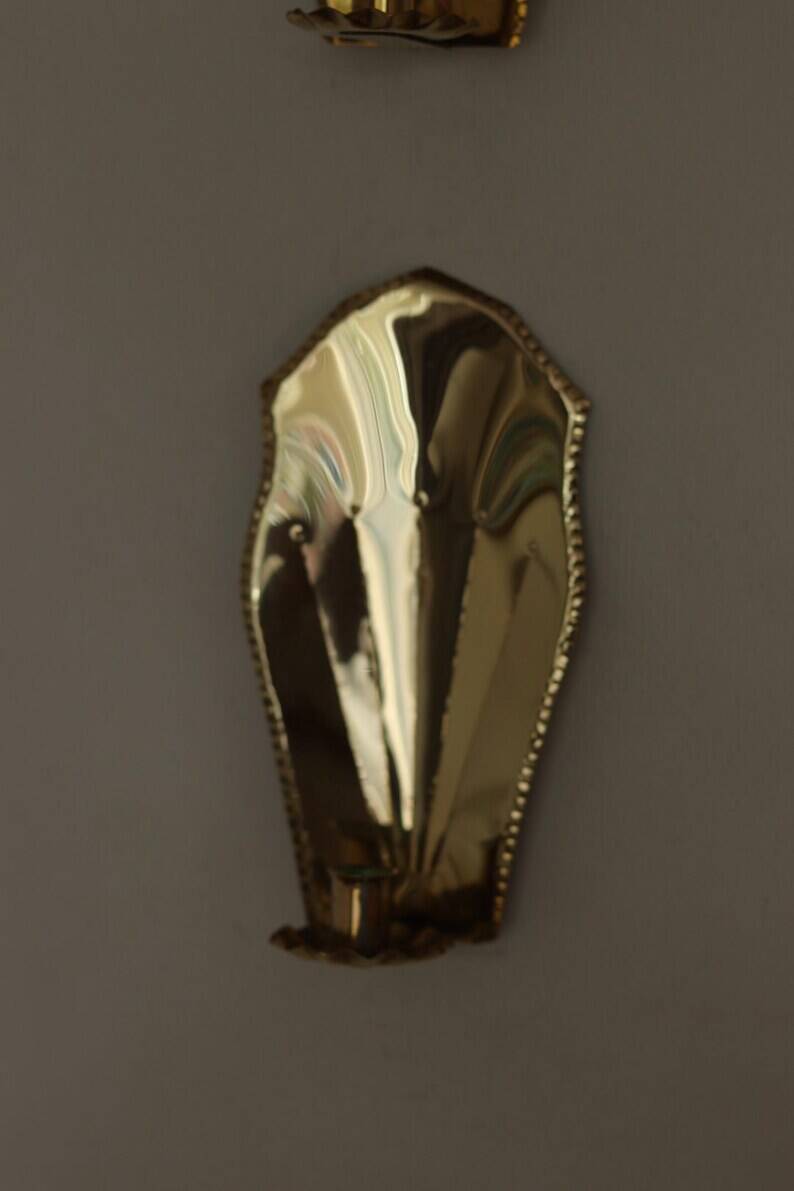 Pair Of Mid Century Swedish Brass Sconces