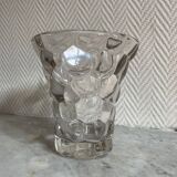 Glass vase signed Pierre d'Avesn honeycomb model