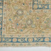 Sky Blue Hand Knotted Antique Vintage Persian Tabriz Rug, 293x407 Cm