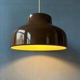 Vintage mid century pendant lamp in brown metal