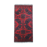 Handmade afghani rug, oriental wool carpet 48x100cm