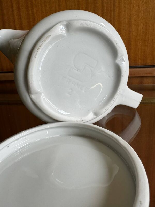 Théières porcelaine blanche Sarreguemines années 70 (X10)