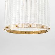 Plafonnier Orrefors en laiton et verre Suède 1960